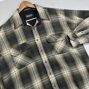 Van Heusen Plaid Flannel Shirt‎ CPO Jacket Men's Size L Long Sleeve Button Up